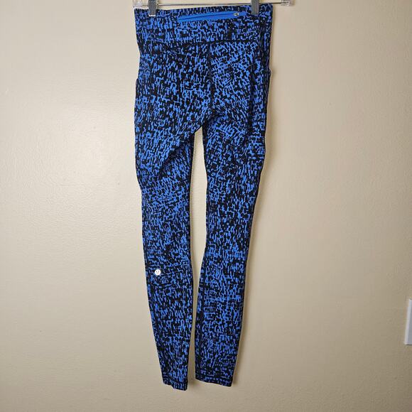 Lululemon Womens Speed Up Tight Urban Block Wild Bluebell Black 4 - Picture 2 of 5